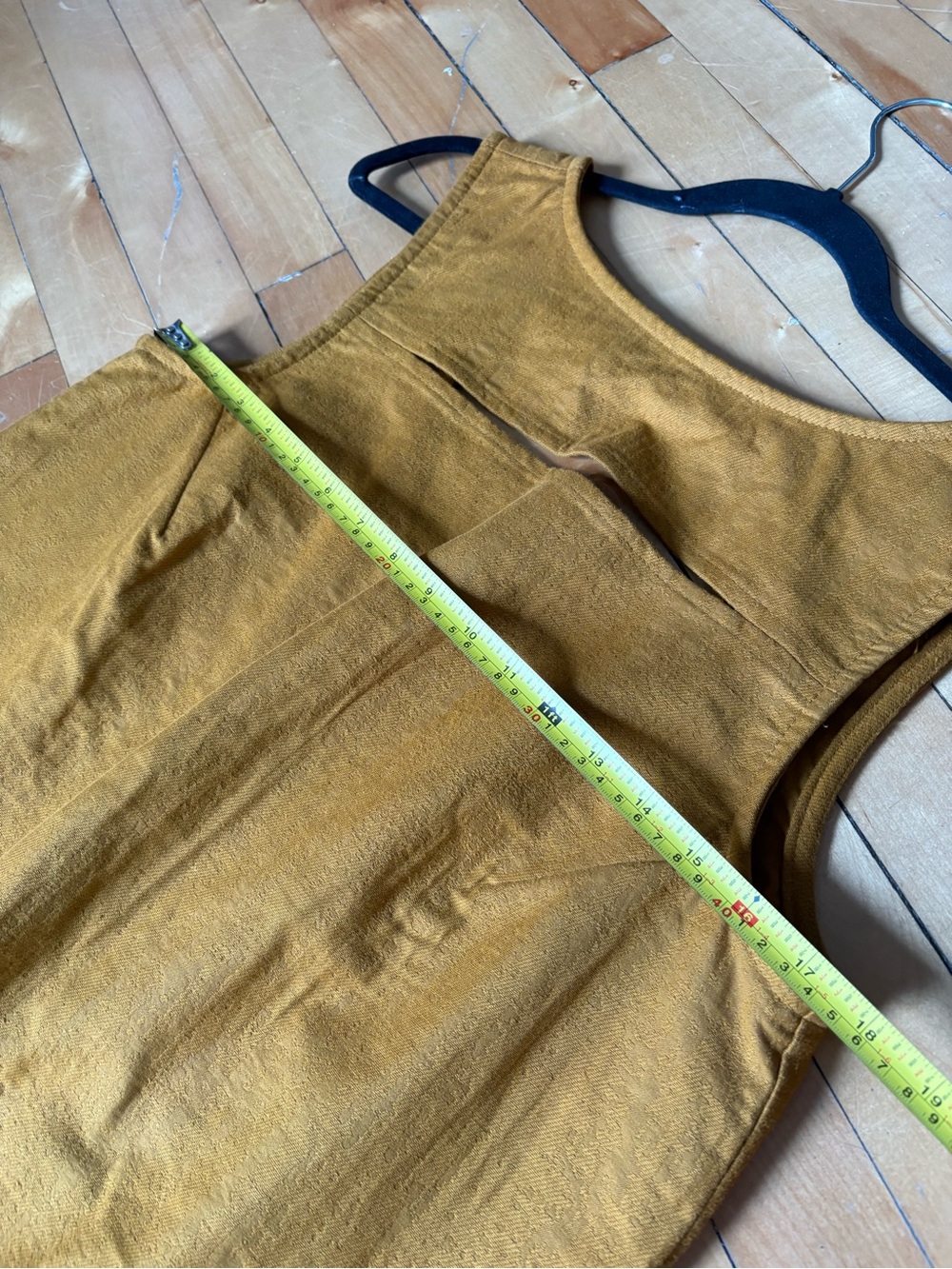 Melow Sz 10 Agave Mustard Yellow Cut Out Knee Length Cotton Dress - Picture 10 of 11